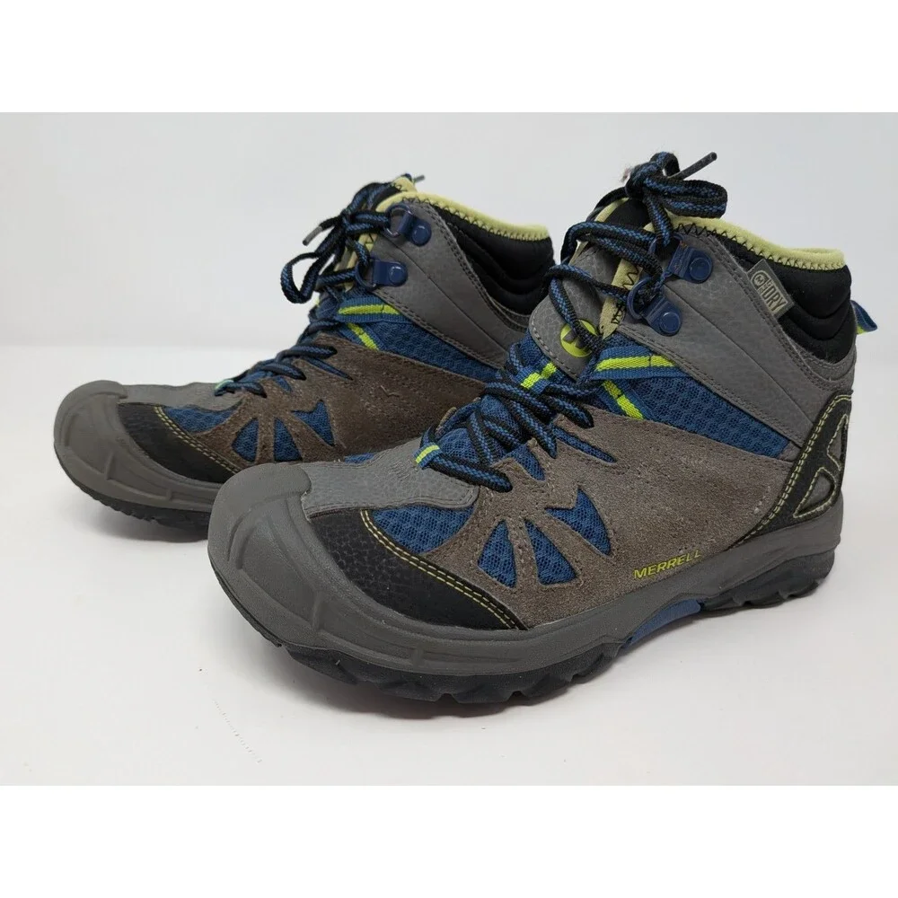 Merrell Capra Mid WTPF Boys Waterproof Hiking Boots Sz 3M Leather Gorpcore